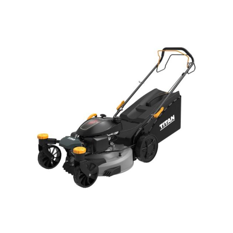 Honda Titan cortacésped autopropulsado gasolina motor 202cc alta potencia diseño robusto uso jardín
