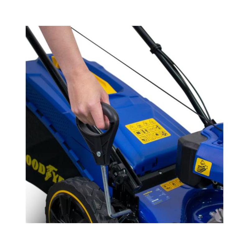 Goodyear cortacésped autopropulsado gasolina motor 161cc 3300W ancho de corte 46 cm recogedor 65L