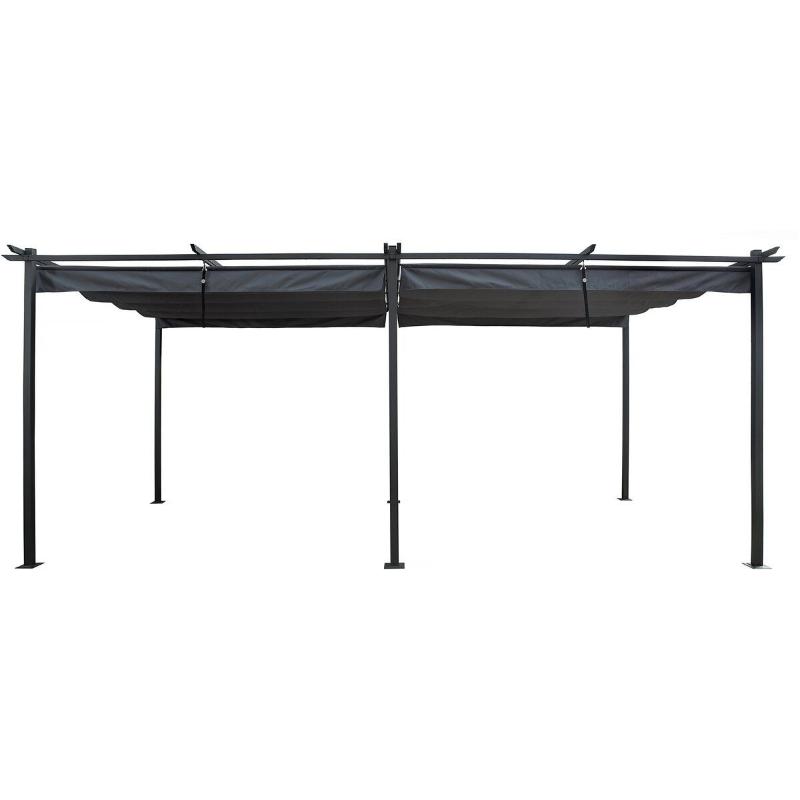 Pérgola Metálica con Techo Retráctil 3x6 m Antracita para Jardín y Terraza
