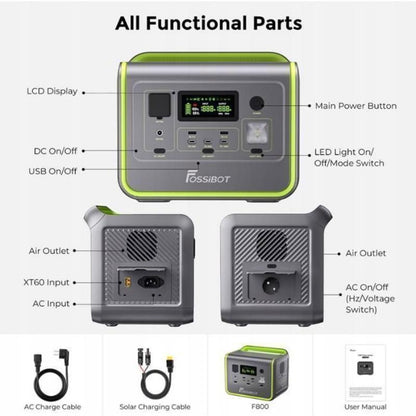 Estación de Energía Portátil FOSSiBOT F2400 LiFePO4 2048Wh 2400W UPS Refurbished