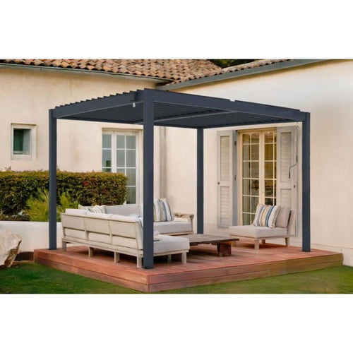 Pérgola Bioclimática Autoportante PIANA 3x2,5 m Aluminio Gris Antracita