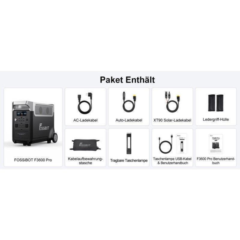 Generador Solar Portátil FOSSiBOT F3600 PRO 3840Wh 3600W + 2 Paneles Solares 420W