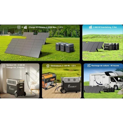 Generador Solar Portátil FOSSiBOT F3600 PRO 3840Wh 3600W + 2 Paneles Solares 420W