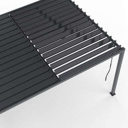 Pérgola Bioclimática de Acero 3x4 m con 4 Estores Laterales Gris Antracita