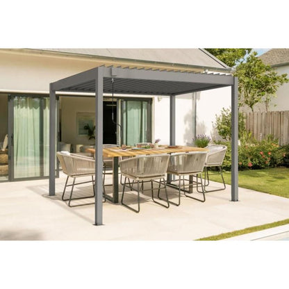 Pérgola Bioclimática PIANA 3x2 m Aluminio Topo con Lamas Orientables