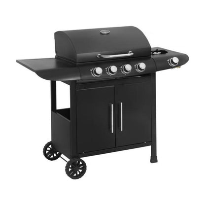 Barbacoa de Gas Feria 5 Quemadores con Quemador Lateral 14,5 kW - Negro