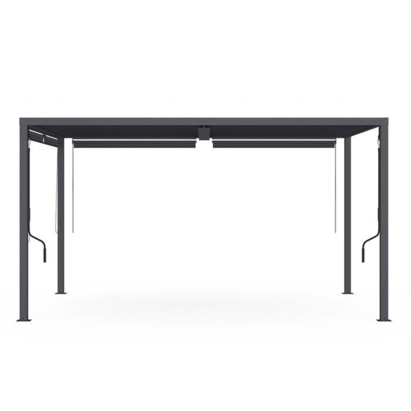 Pérgola Bioclimática de Acero 3x4 m con 4 Estores Laterales Gris Antracita