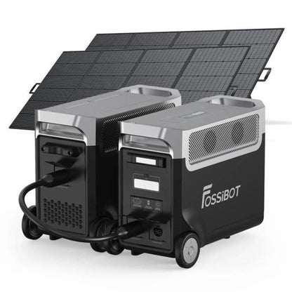 FOSSIBOT F3600PRO + FB3840 + 2 Paneles Solares 400W Generador Solar Portátil LiFePO4 7680Wh 7200W